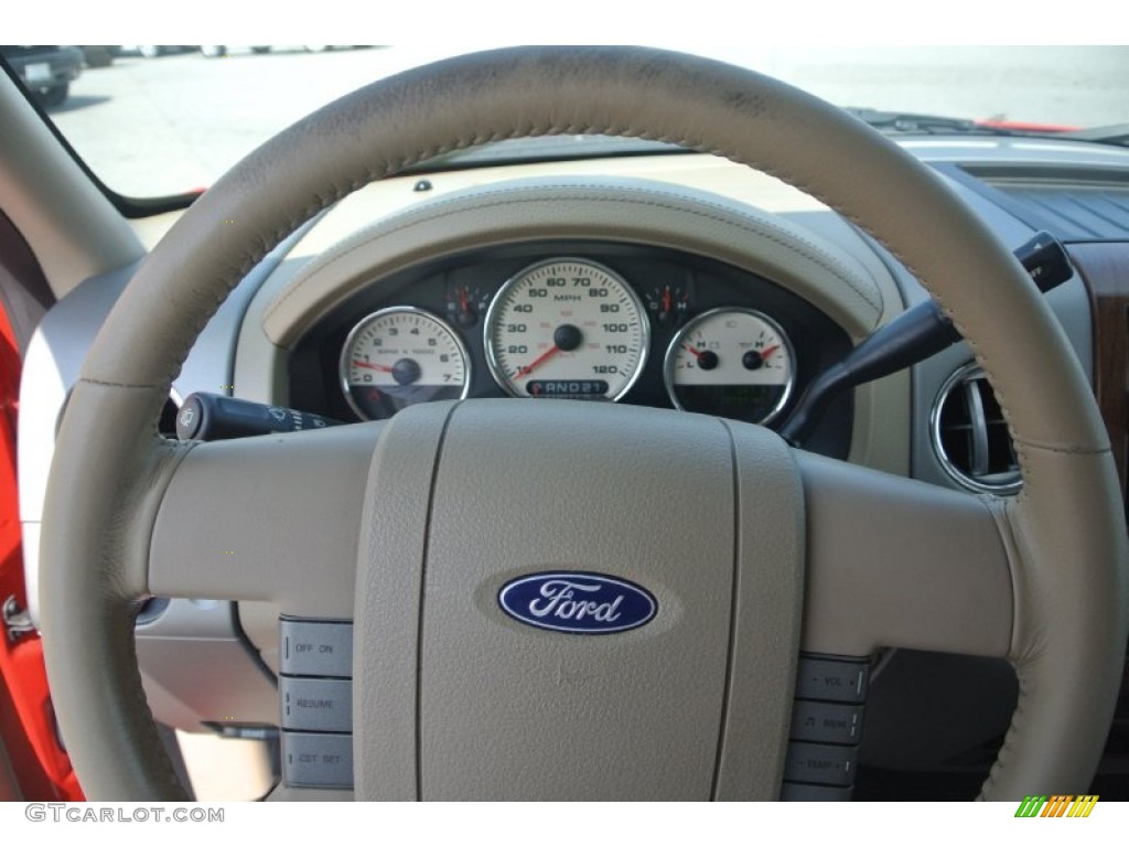 2004 F150 Lariat SuperCab - Bright Red / Tan photo #18