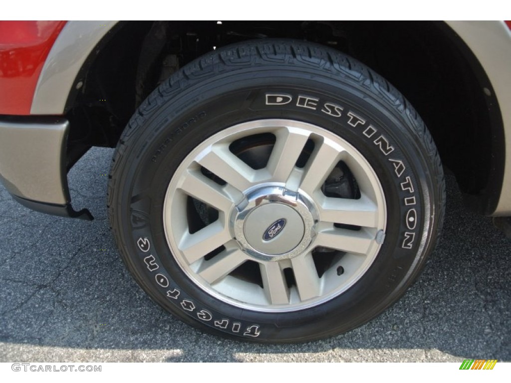 2004 F150 Lariat SuperCab - Bright Red / Tan photo #25