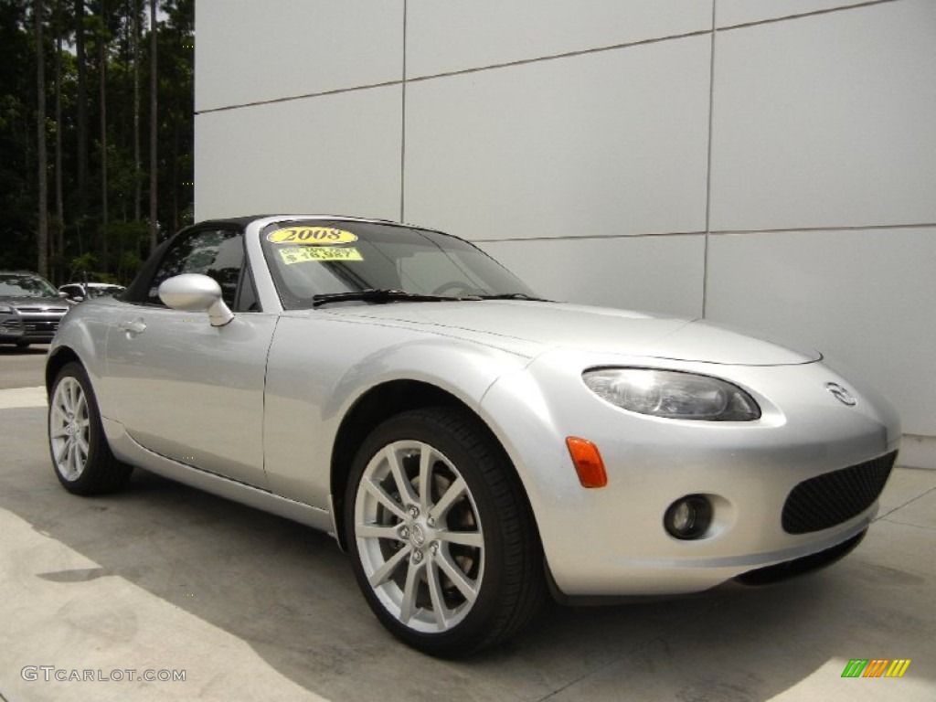 2008 MX-5 Miata Sport Roadster - Sunlight Silver Metallic / Black photo #6