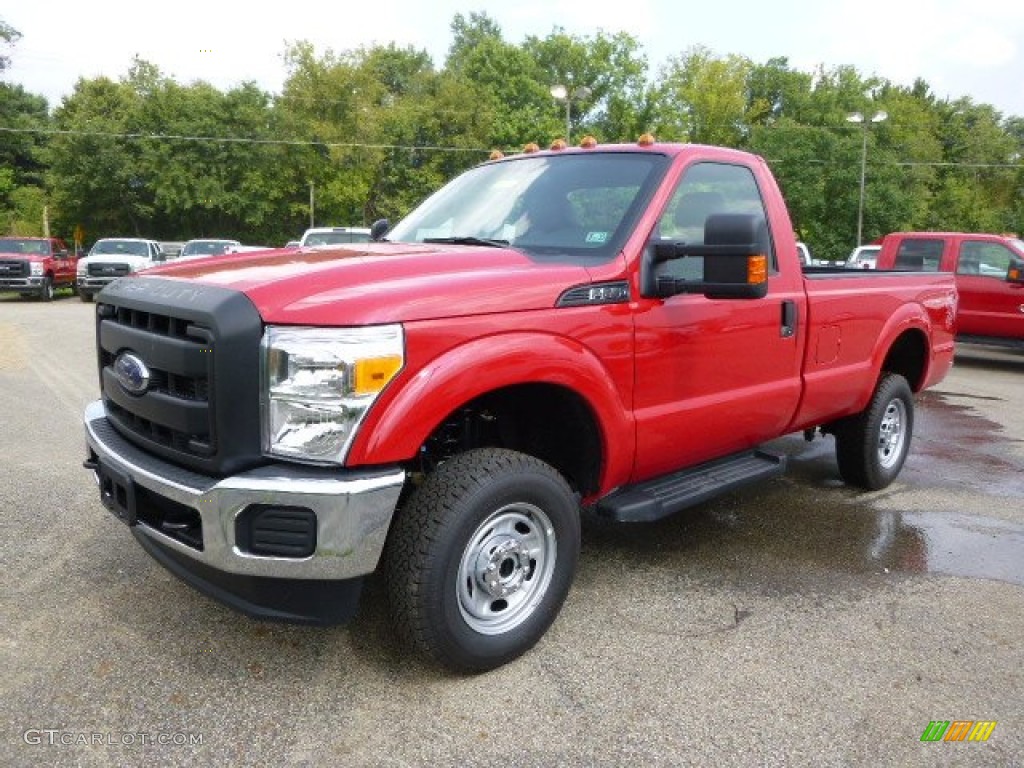 2015 F250 Super Duty XL Regular Cab 4x4 - Vermillion Red / Steel photo #4