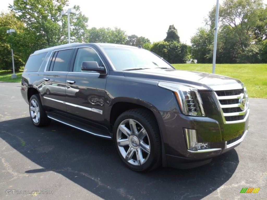 Dark Granite Metallic 2015 Cadillac Escalade ESV Luxury 4WD Exterior Photo #96077331