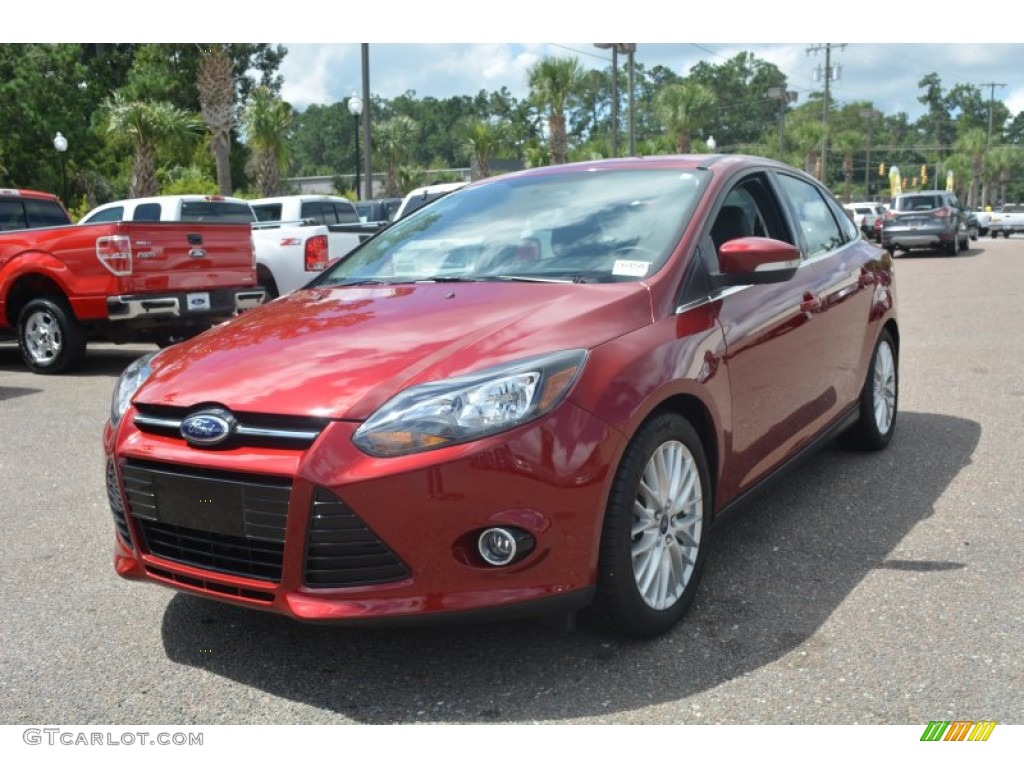 2014 Focus Titanium Sedan - Ruby Red / Charcoal Black photo #7