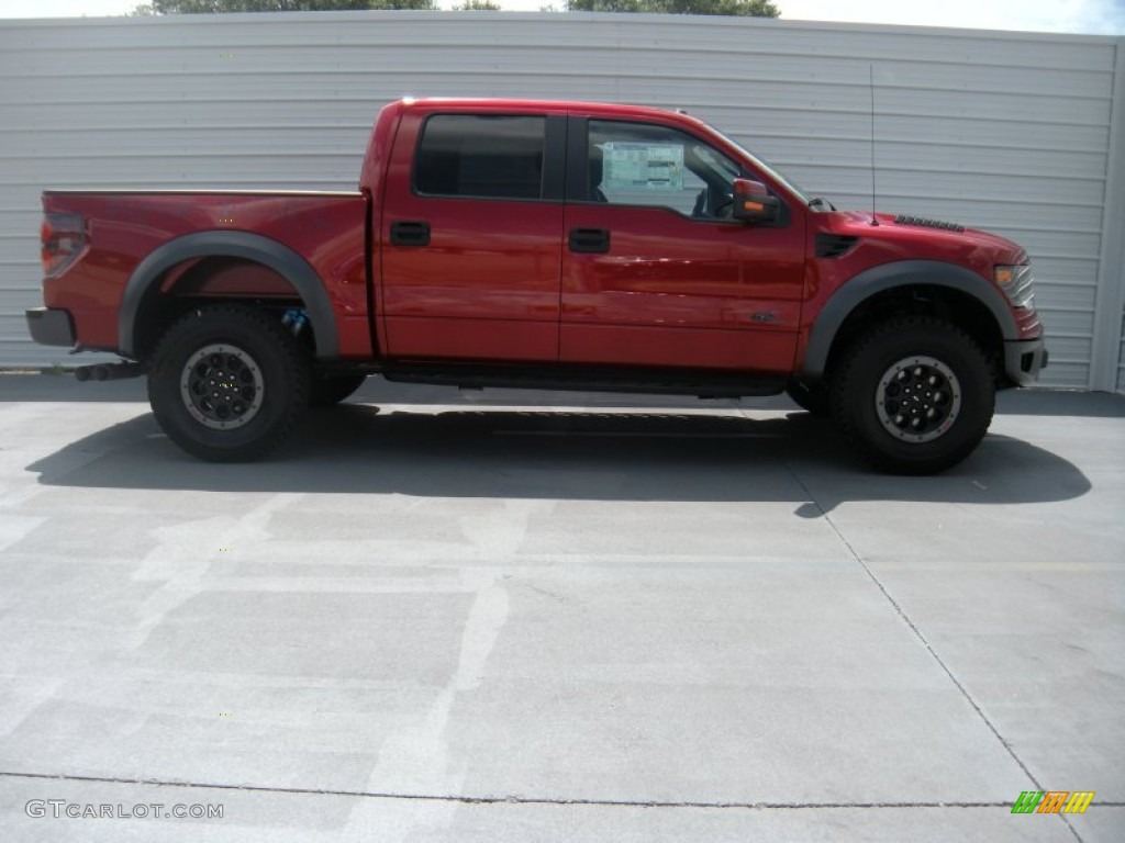 2014 F150 SVT Raptor SuperCrew 4x4 - Ruby Red / Raptor Special Edition Black/Brick Accent photo #3