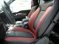 2014 Ford F150 Raptor Special Edition Black/Brick Accent Interior Front Seat Photo