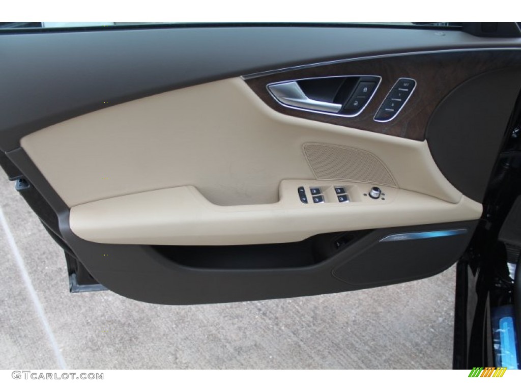 2015 Audi A7 3.0T quattro Premium Plus Velvet Beige Door Panel Photo #96081978