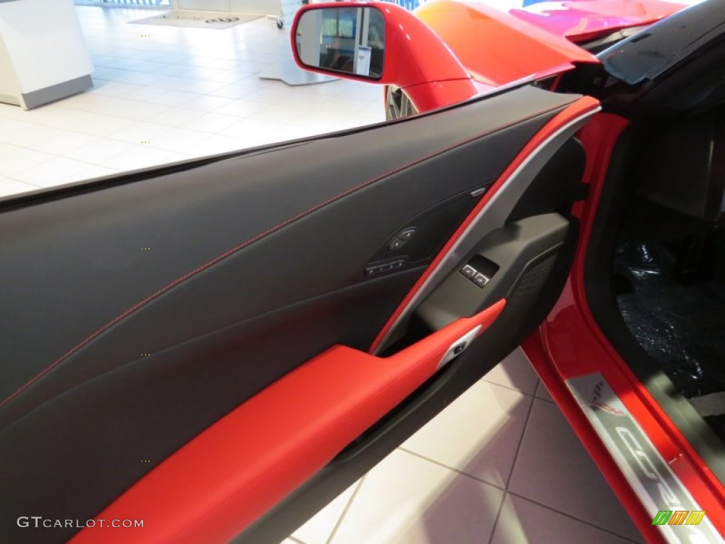 2014 Chevrolet Corvette Stingray Coupe Z51 Adrenaline Red Door Panel Photo #96083004