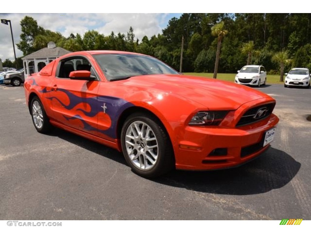 2014 Mustang V6 Premium Coupe - Race Red / Charcoal Black photo #3