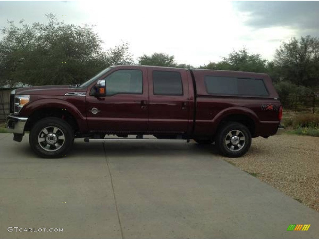 2011 F250 Super Duty Lariat Crew Cab 4x4 - Royal Red Metallic / Black Two Tone Leather photo #1