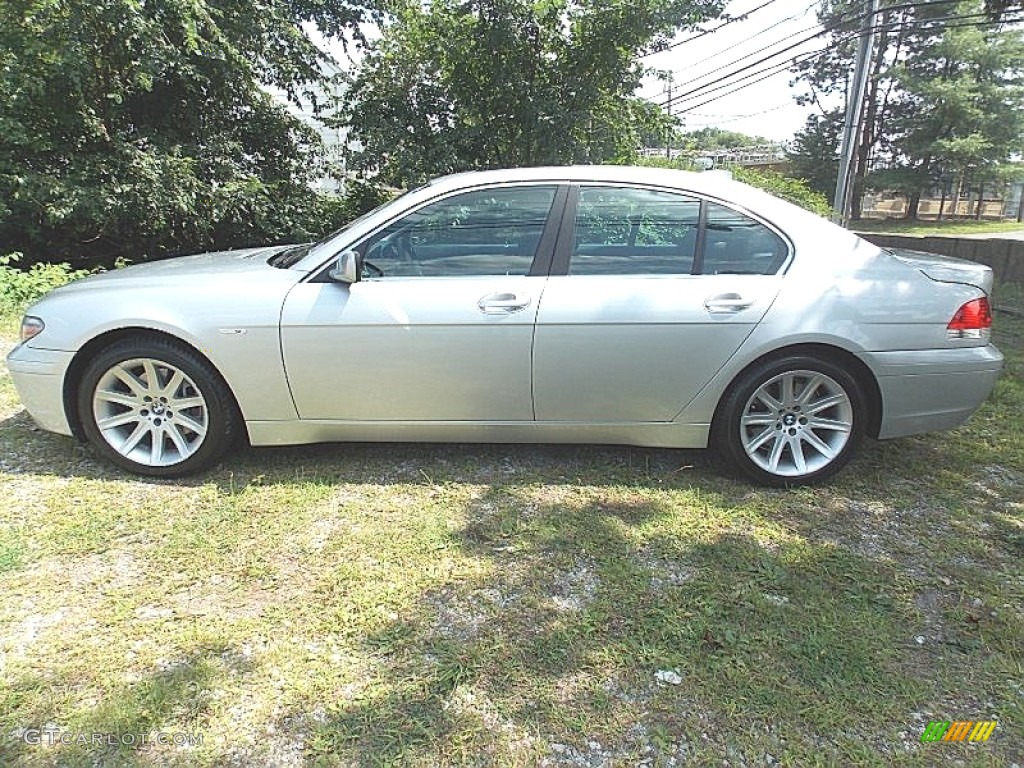 2003 7 Series 745i Sedan - Titanium Silver Metallic / Black/Black photo #2