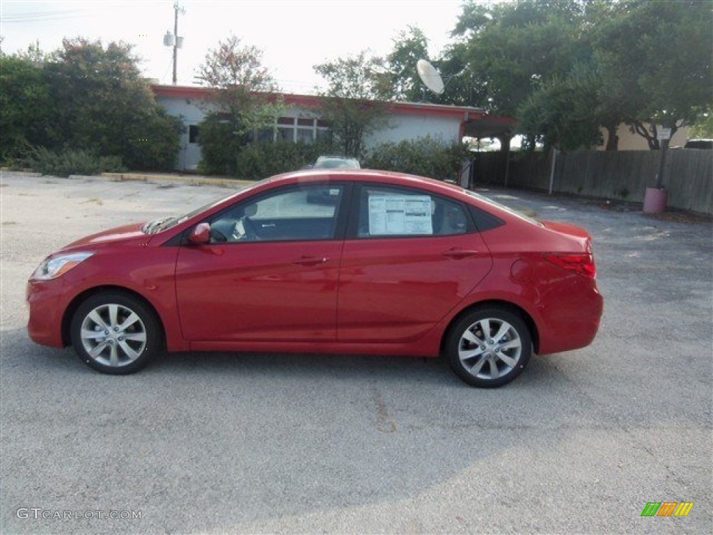 Boston Red 2014 Hyundai Accent GLS 4 Door Exterior Photo #96098587