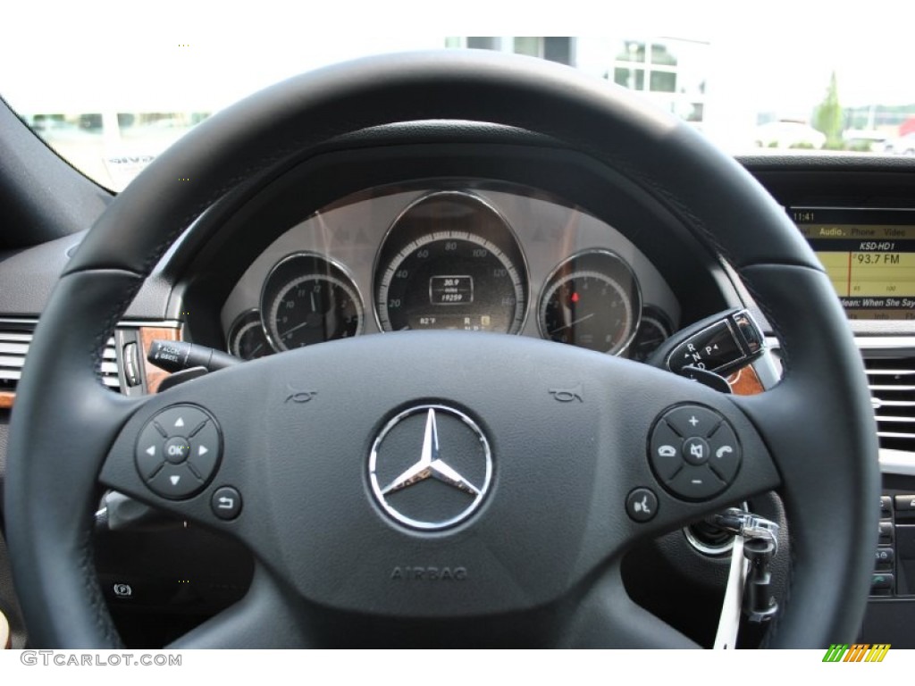 2012 Mercedes-Benz E 350 4Matic Sedan Ash/Dark Grey Steering Wheel Photo #96105763