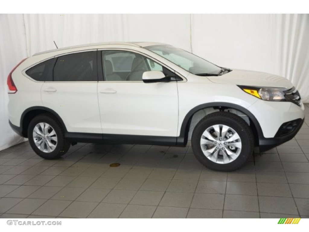 2014 CR-V EX-L - White Diamond Pearl / Beige photo #7