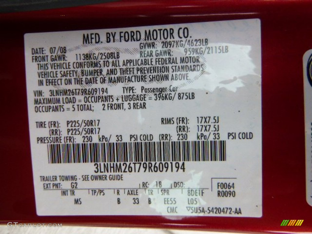 2009 MKZ Sedan - Vivid Red Metallic / Sand photo #24