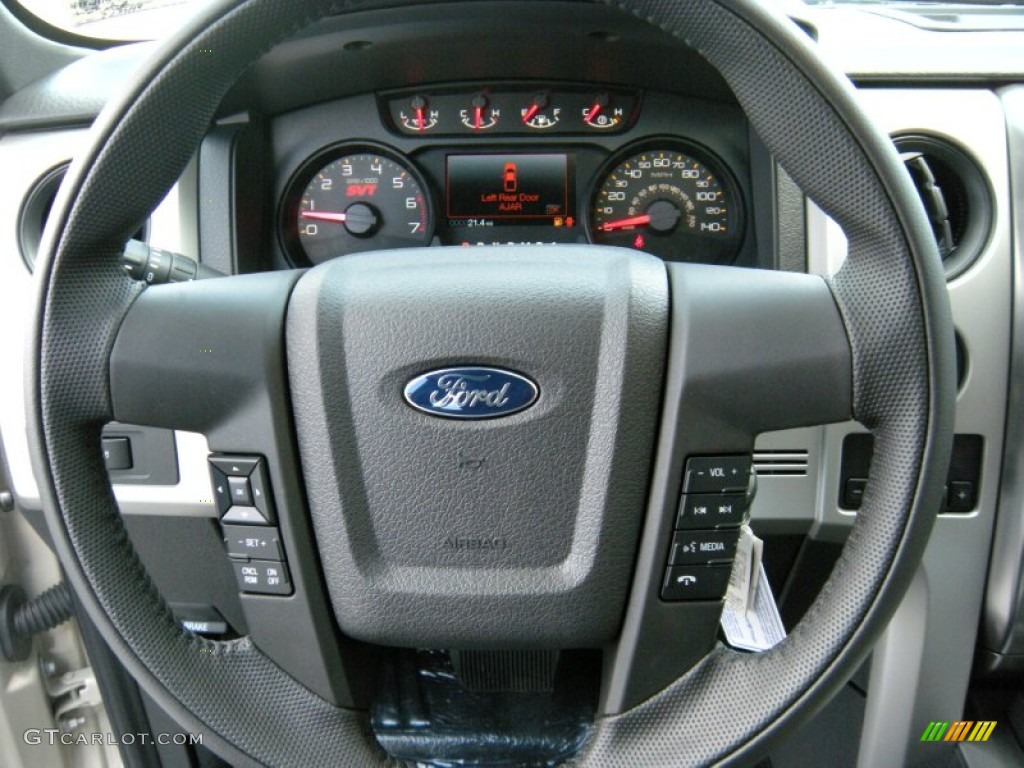 2014 Ford F150 SVT Raptor SuperCrew 4x4 Raptor Black Steering Wheel Photo #96109522