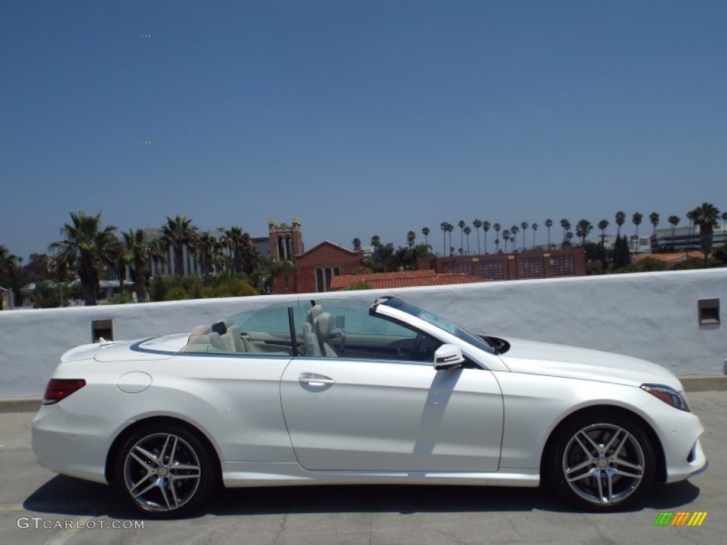 2014 E 550 Cabriolet - Diamond White Metallic / Silk Beige/Espresso Brown photo #3