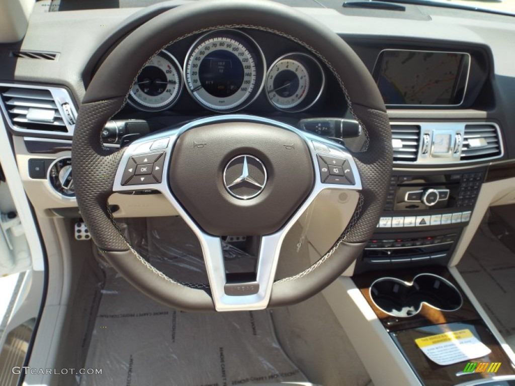 2014 E 550 Cabriolet - Diamond White Metallic / Silk Beige/Espresso Brown photo #7