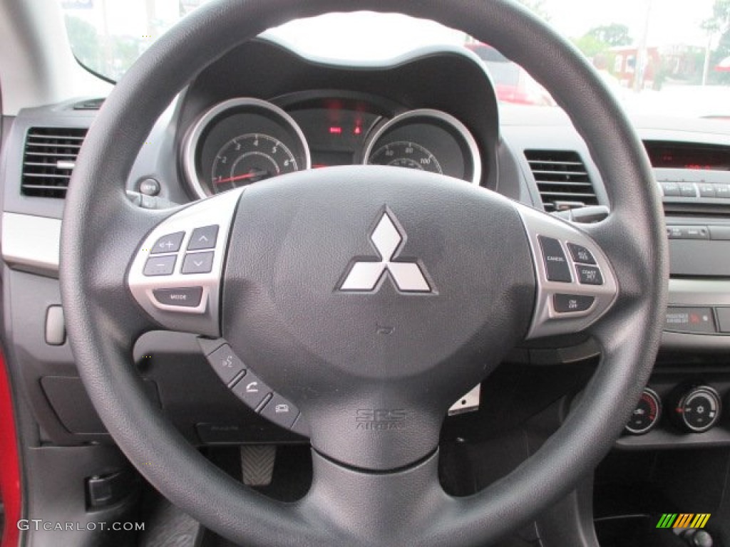 2013 Mitsubishi Lancer ES Black Steering Wheel Photo #96121132