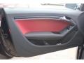 2015 Audi S5 Black/Magma Red Interior Door Panel Photo