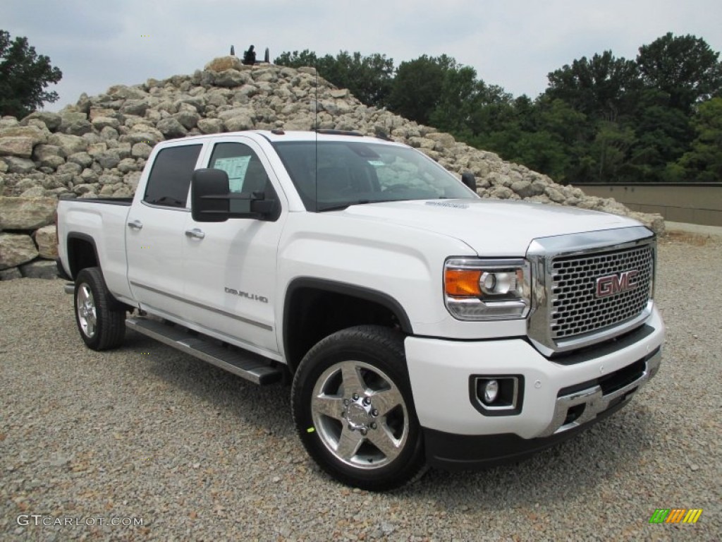 2015 Sierra 2500HD Denali Crew Cab 4x4 - Summit White / Cocoa/Dune photo #1