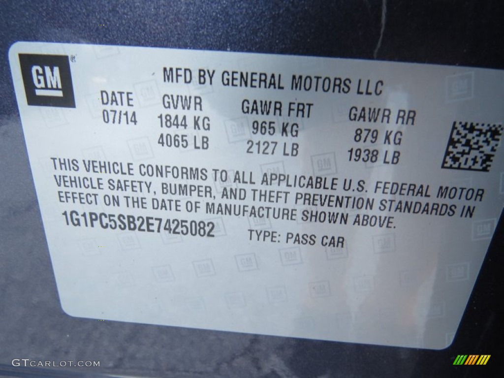 2014 Cruze LT - Atlantis Blue Metallic / Medium Titanium photo #15