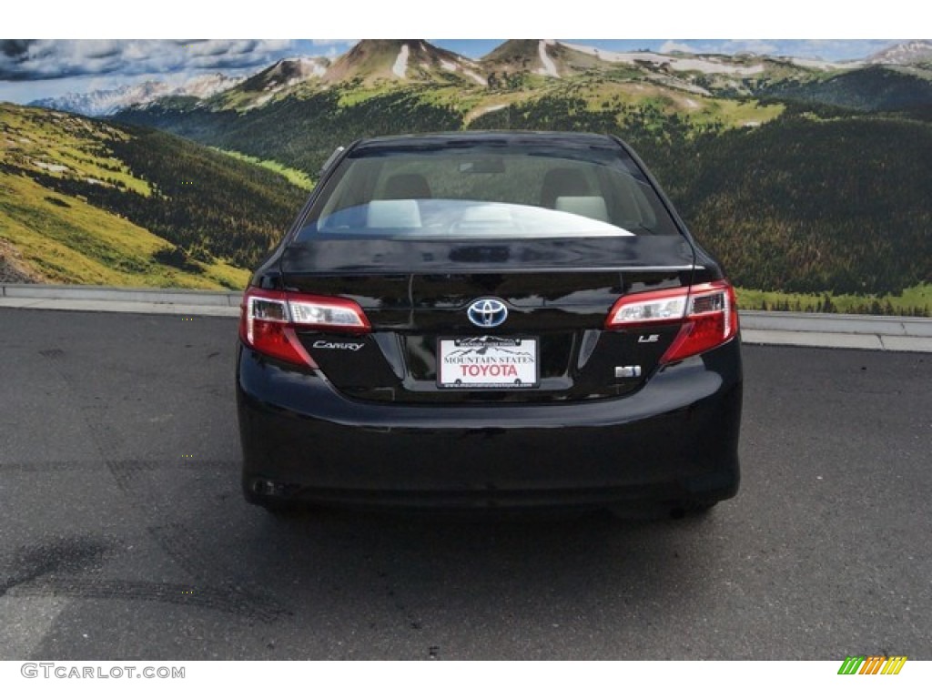 2014 Camry Hybrid LE - Attitude Black Metallic / Ivory photo #4