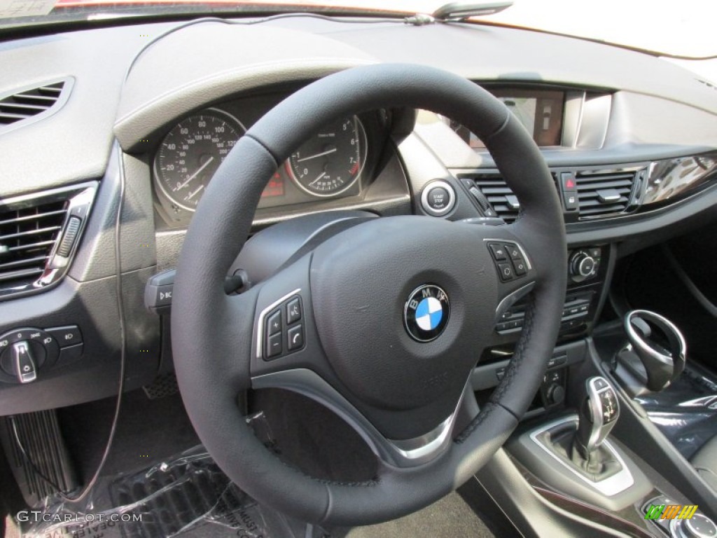 2015 BMW X1 xDrive28i Black Steering Wheel Photo #96133873