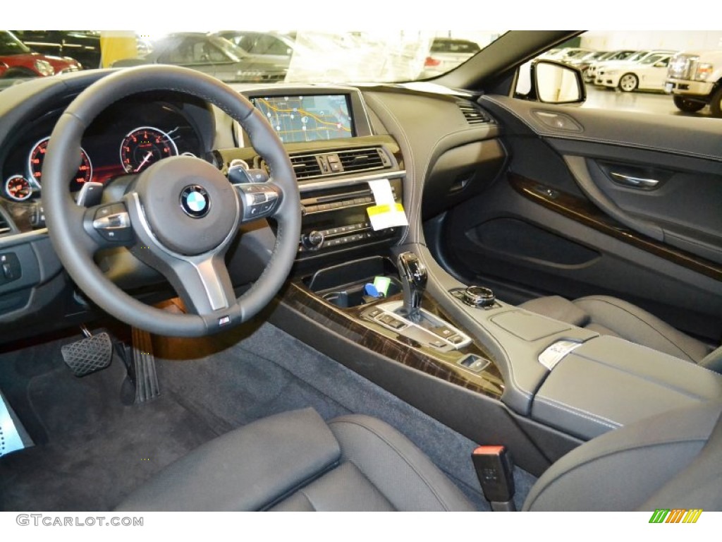 Black Interior 2015 BMW 6 Series 640i Convertible Photo #96138440