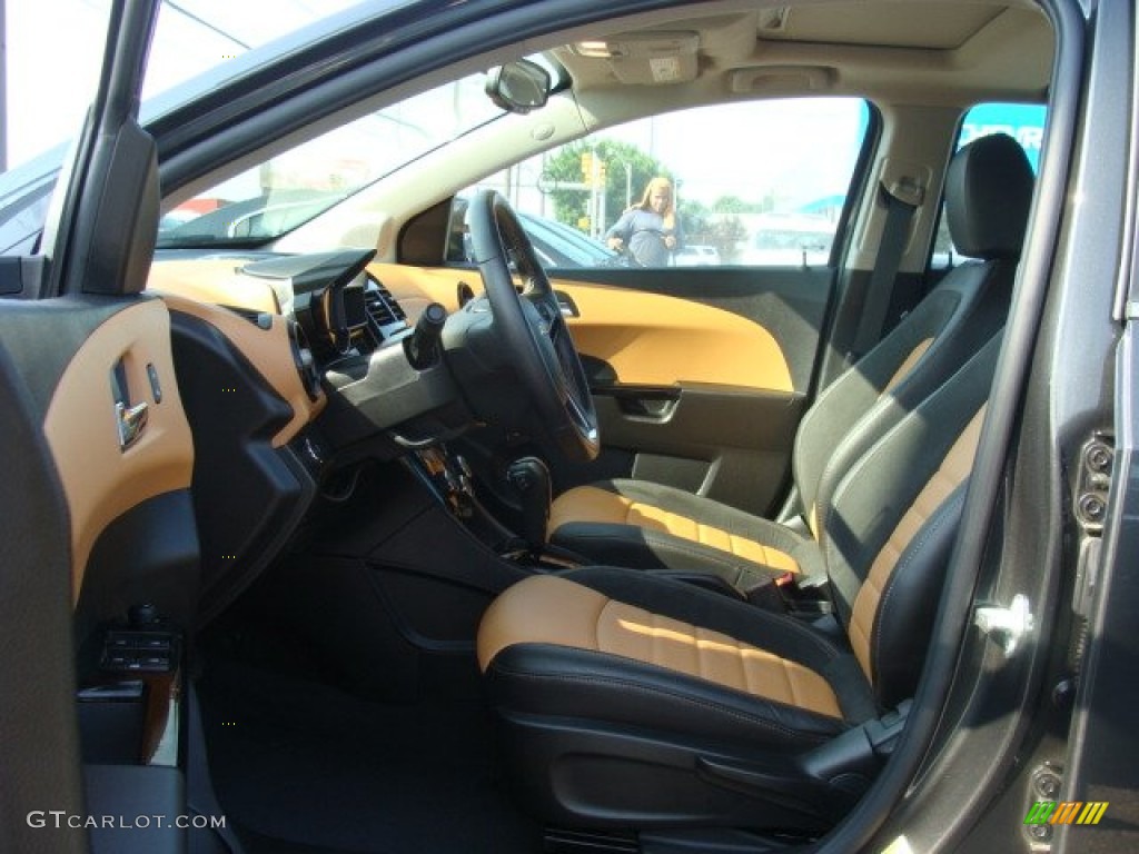 Dusk Jet Black/Mojave Interior 2014 Chevrolet Sonic LTZ Hatchback Photo #96142034