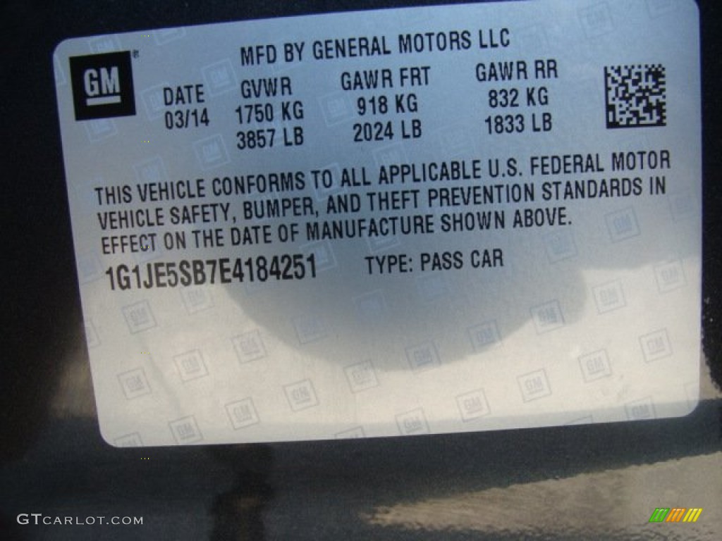 2014 Chevrolet Sonic LTZ Hatchback Info Tag Photo #96142226