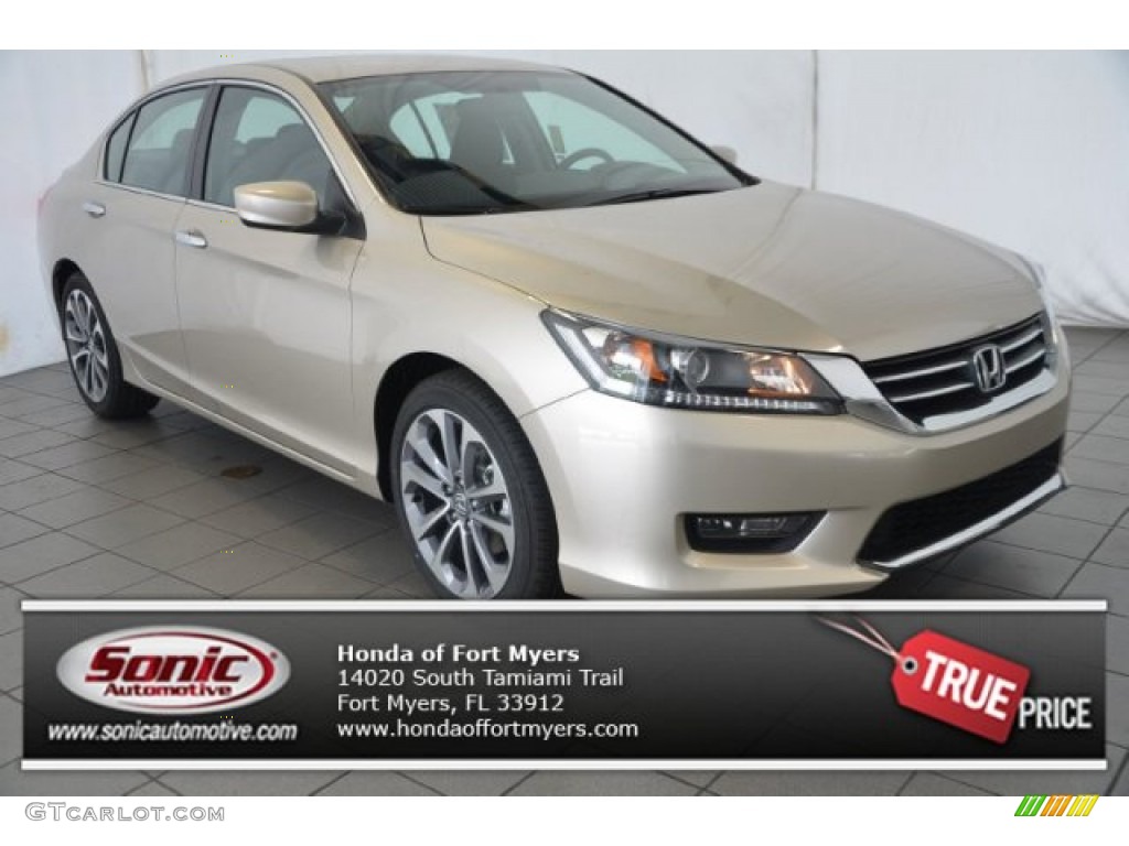 2014 Accord Sport Sedan - Champagne Frost Pearl / Black photo #1