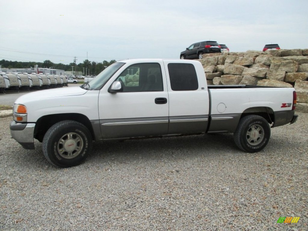 2000 Sierra 1500 SLE Extended Cab 4x4 - Summit White / Graphite photo #3