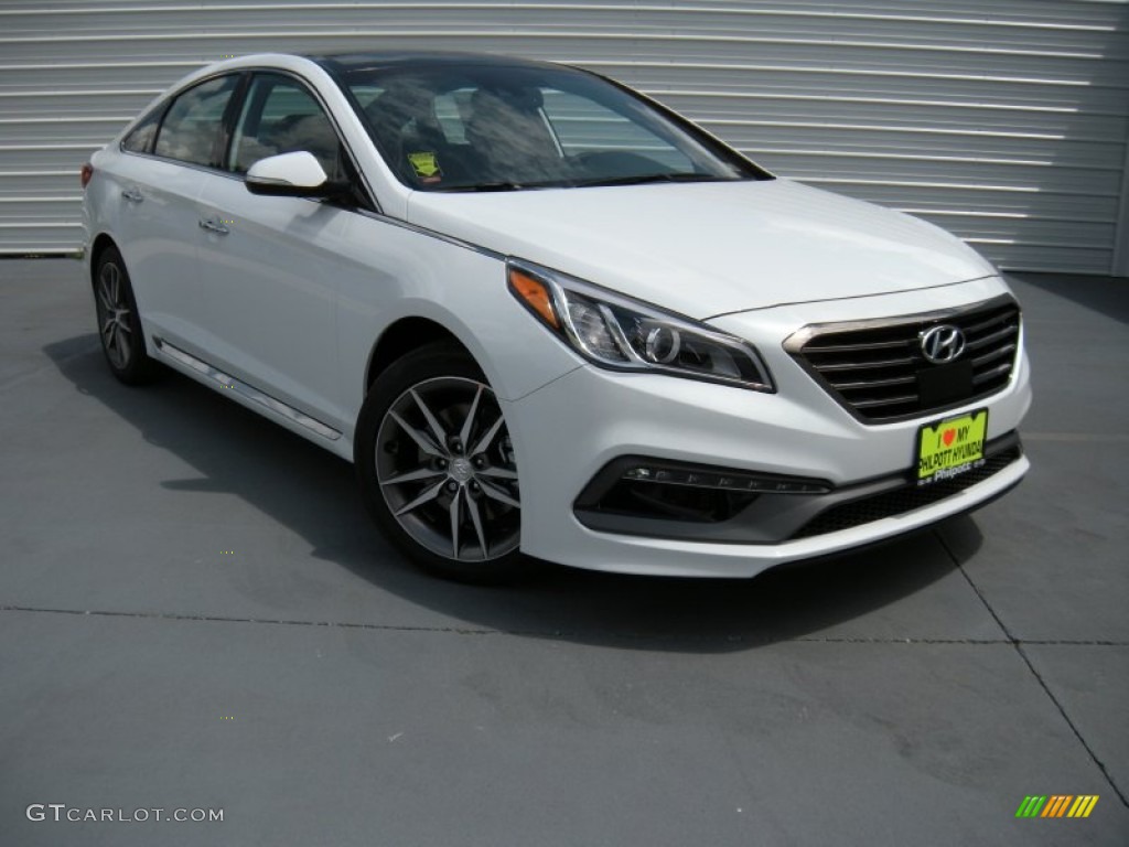 2015 Sonata Sport 2.0T - Quartz White Pearl / Black/Orange photo #1