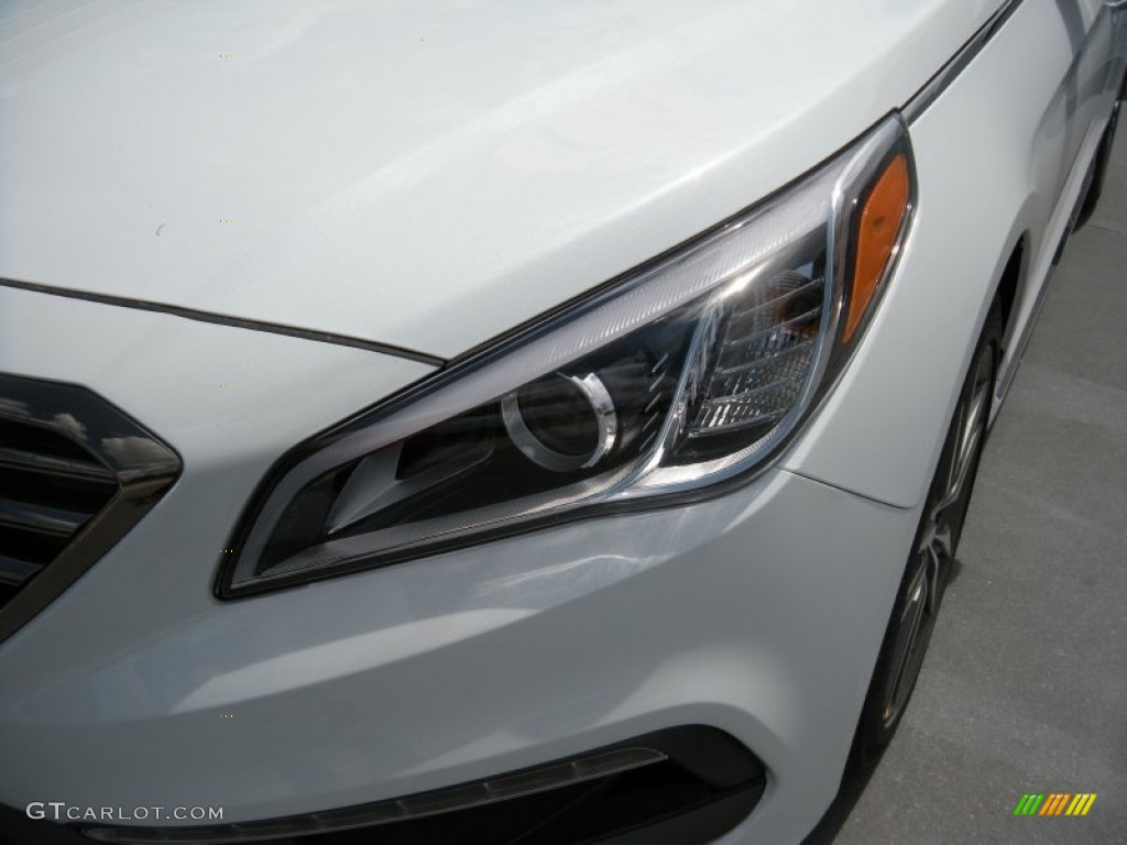 2015 Sonata Sport 2.0T - Quartz White Pearl / Black/Orange photo #9