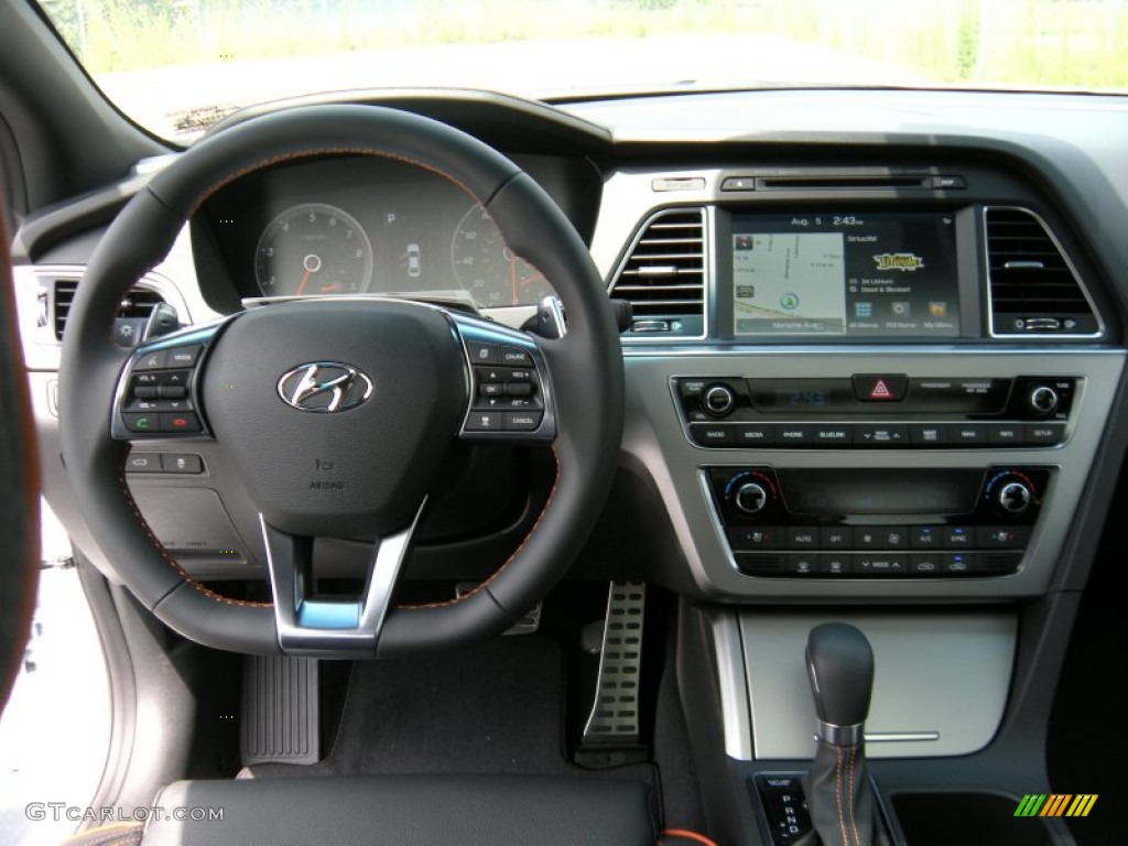 2015 Sonata Sport 2.0T - Quartz White Pearl / Black/Orange photo #27