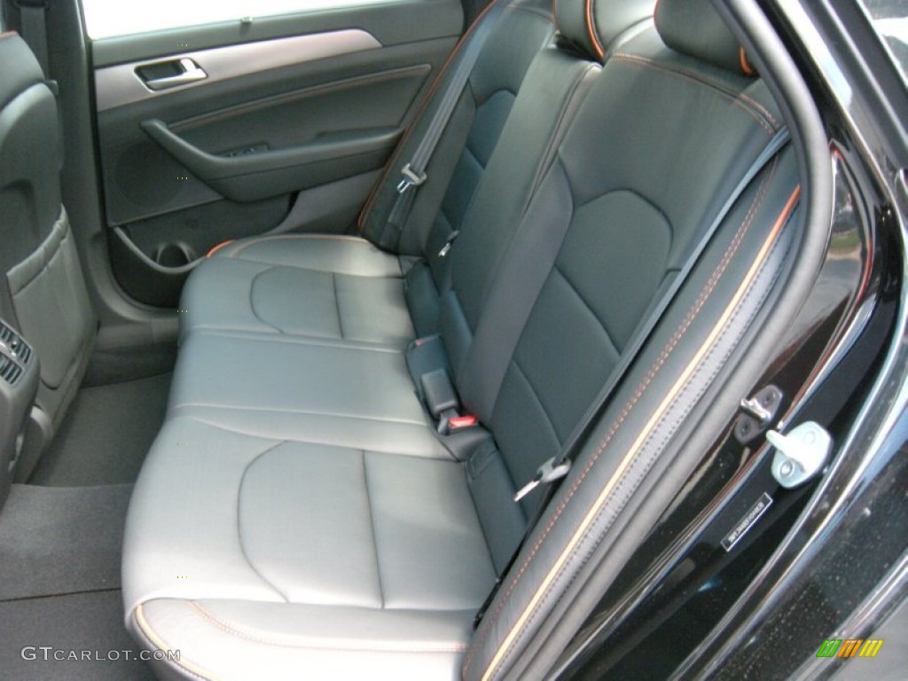 Black/Orange Interior 2015 Hyundai Sonata Sport 2.0T Photo #96168497