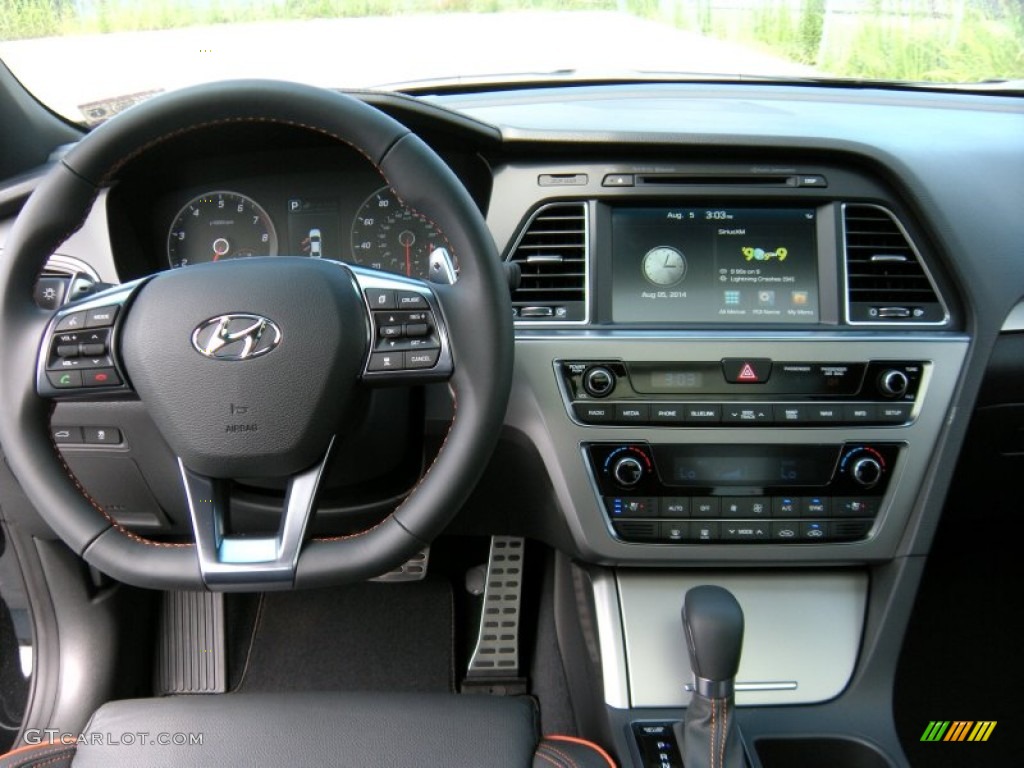 2015 Hyundai Sonata Sport 2.0T Black/Orange Dashboard Photo #96168629