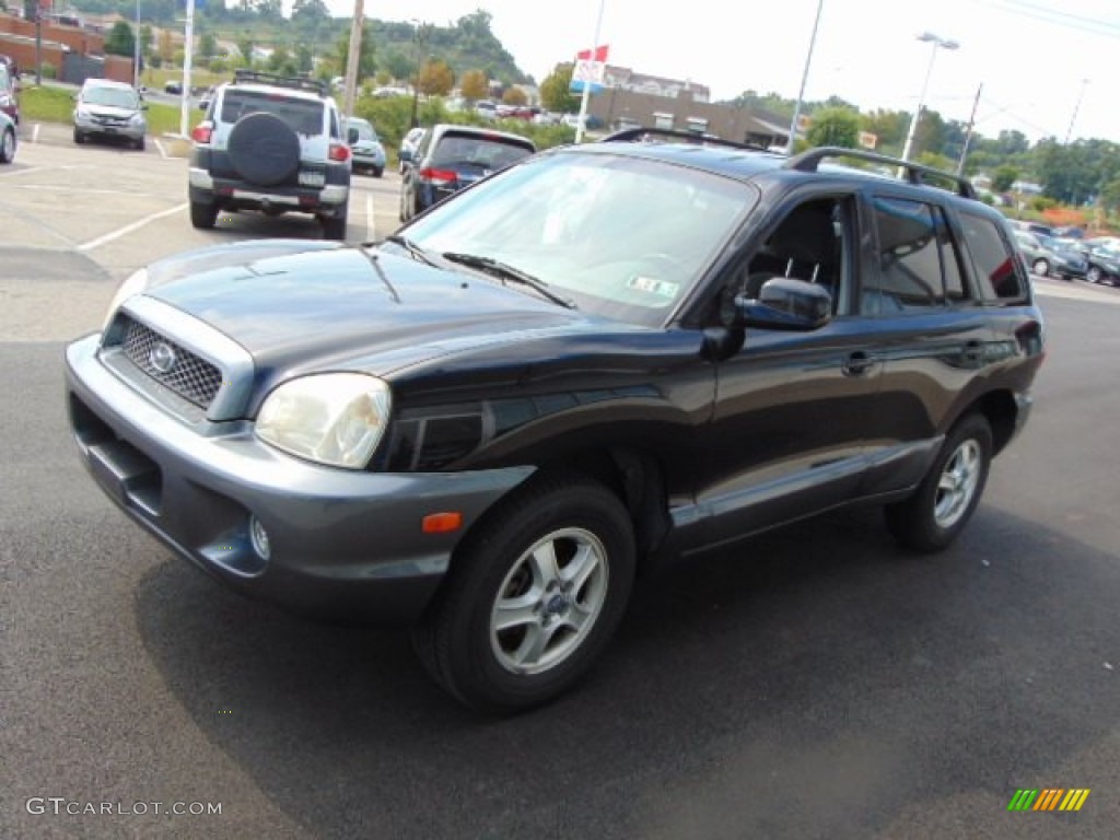 2003 Santa Fe GLS 4WD - Black Obsidian / Gray photo #5