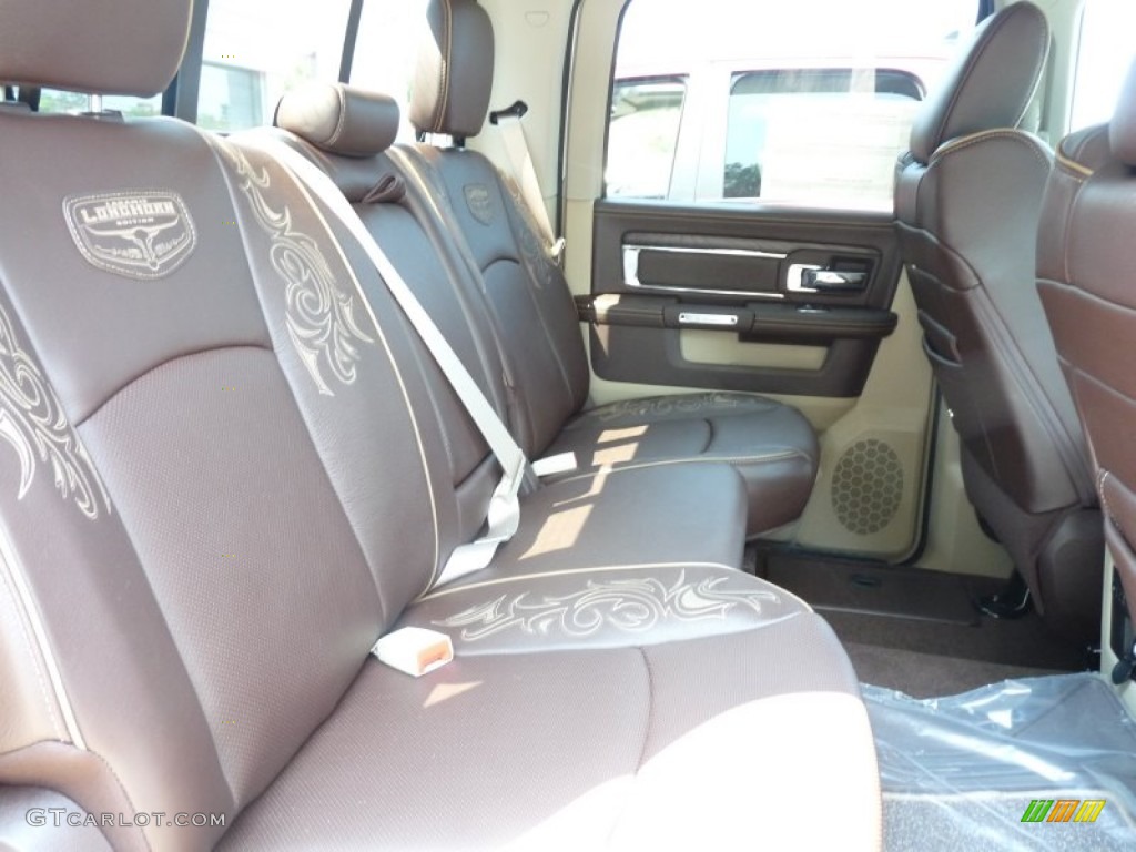 2014 1500 Laramie Longhorn Crew Cab 4x4 - Bright White / Canyon Brown/Light Frost Beige photo #13