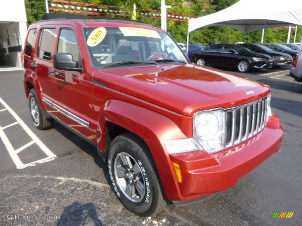 2008 Liberty Sport 4x4 - Red Rock Crystal Pearl / Pastel Slate Gray photo #7