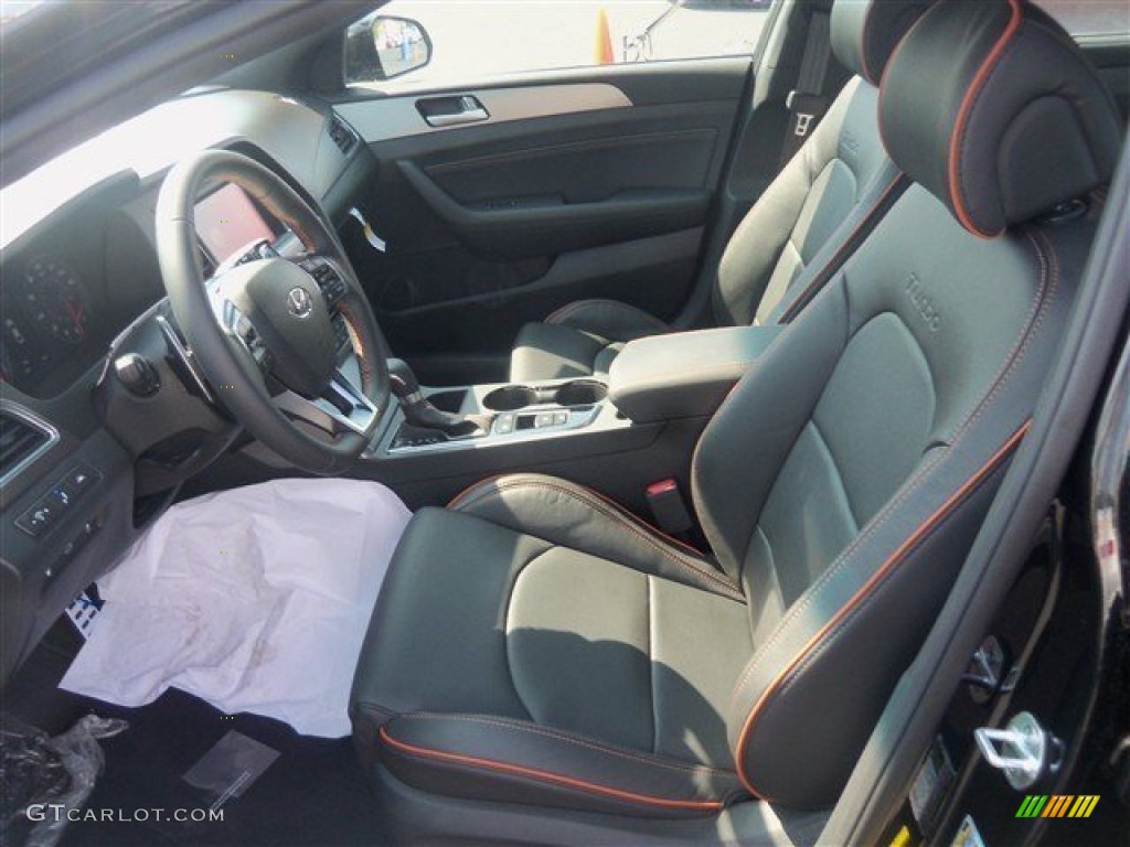 Black/Orange Interior 2015 Hyundai Sonata Sport 2.0T Photo #96189725