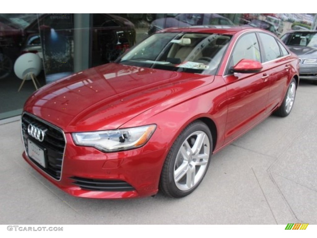 2015 A6 2.0T Premium Plus quattro Sedan - Garnet Red Pearl / Velvet Beige photo #3