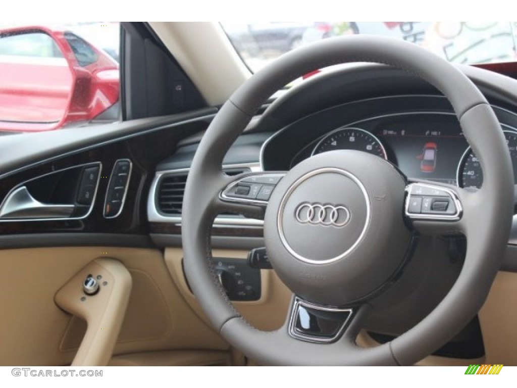 2015 A6 2.0T Premium Plus quattro Sedan - Garnet Red Pearl / Velvet Beige photo #32