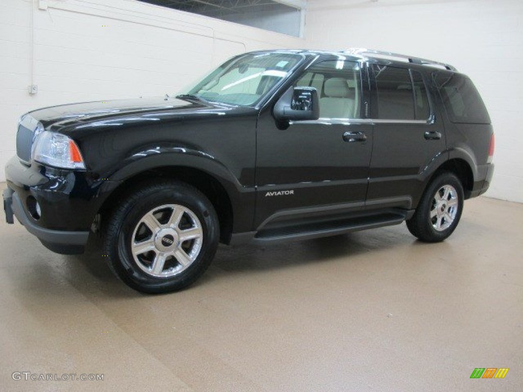 2004 Aviator Luxury AWD - Black / Light Parchment photo #5