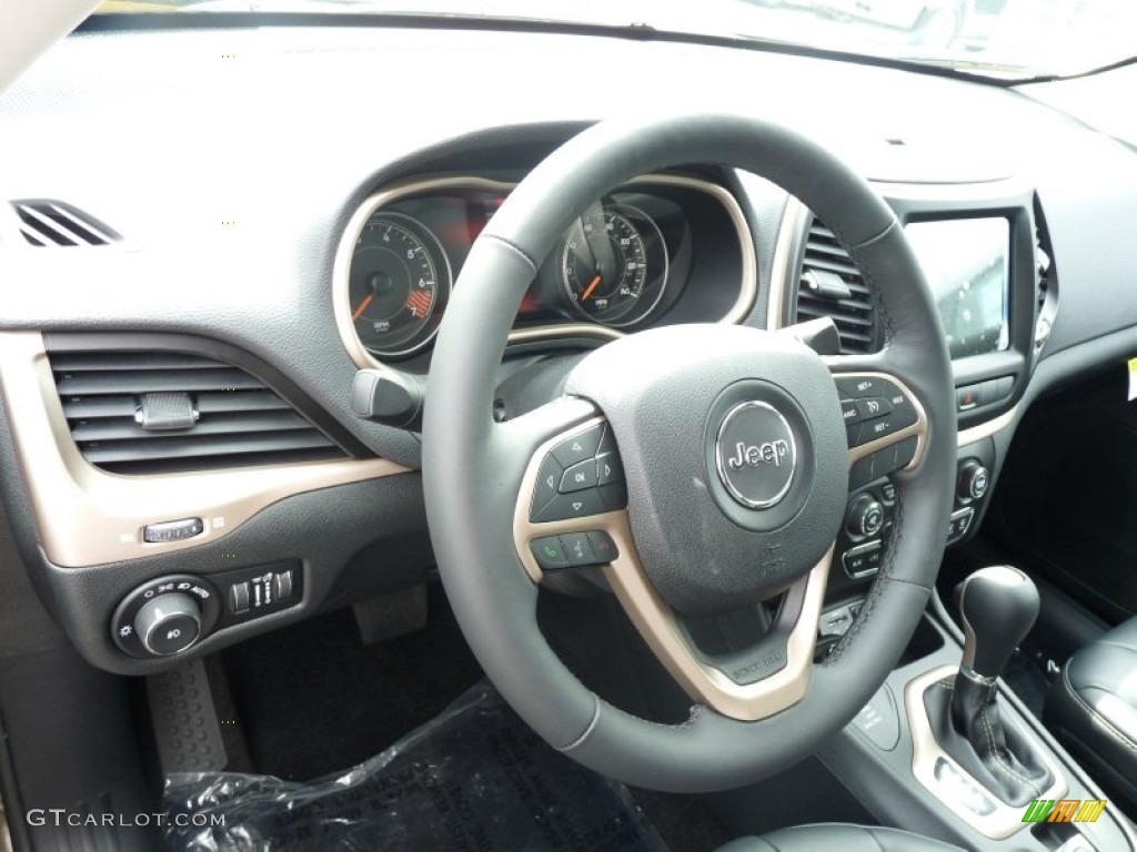 2015 Jeep Cherokee Limited 4x4 Black Steering Wheel Photo #96224013