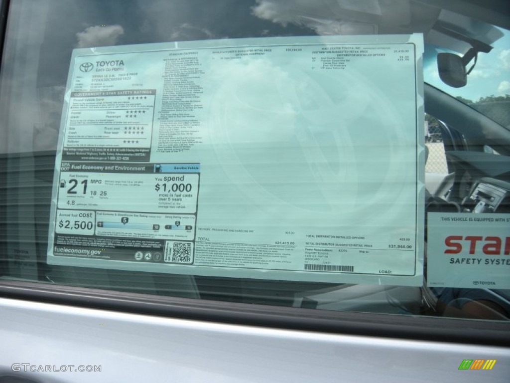 2014 Sienna LE - Silver Sky Metallic / Light Gray photo #34