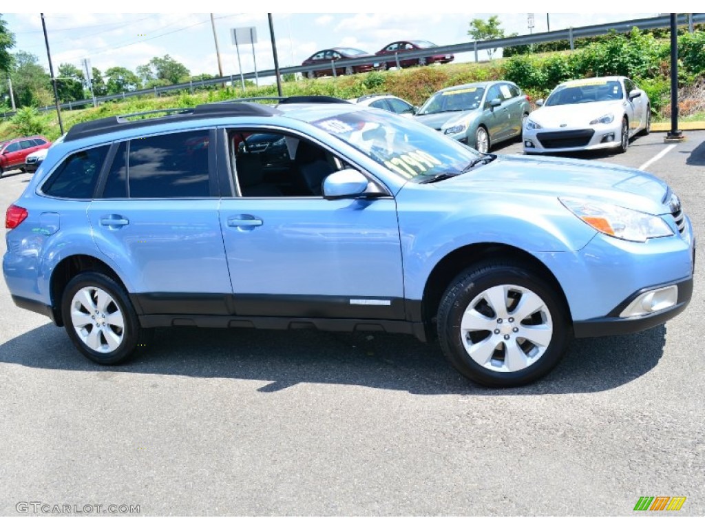 2010 Outback 2.5i Premium Wagon - Sky Blue Metallic / Off Black photo #4