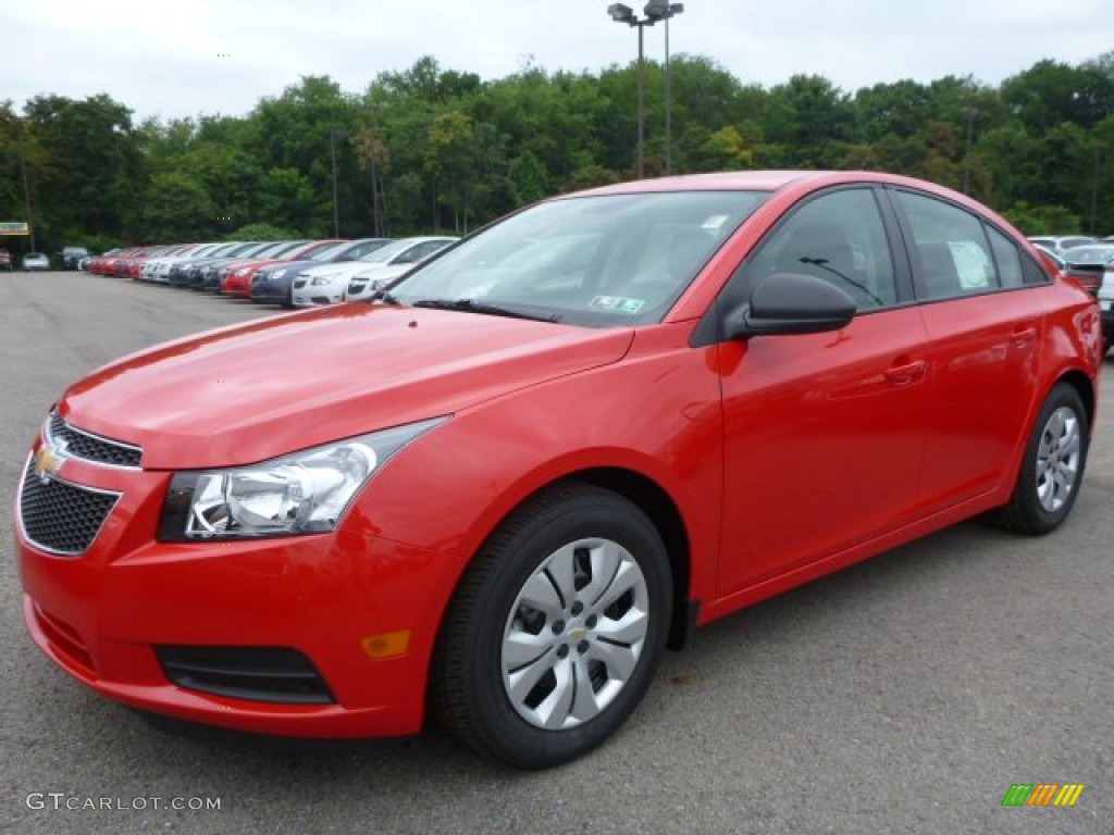 2014 Cruze LS - Red Hot / Jet Black/Medium Titanium photo #1