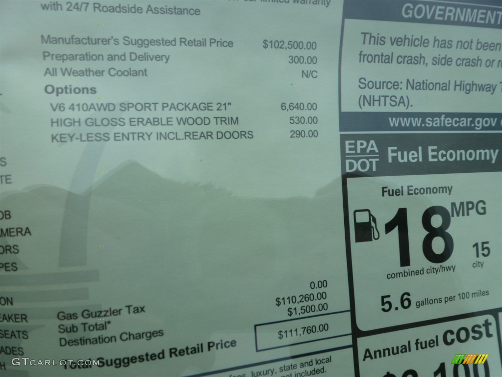 2014 Maserati Quattroporte S Q4 AWD Window Sticker Photos