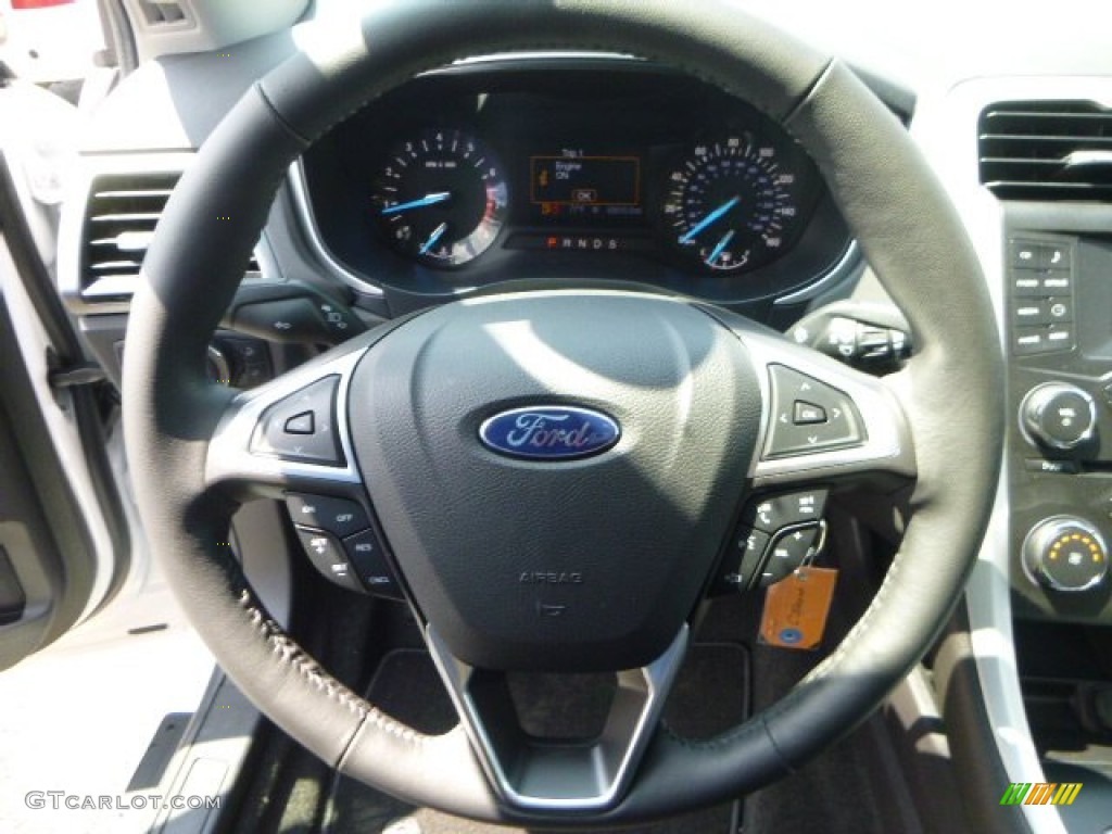 2015 Ford Fusion SE Charcoal Black Steering Wheel Photo #96250500