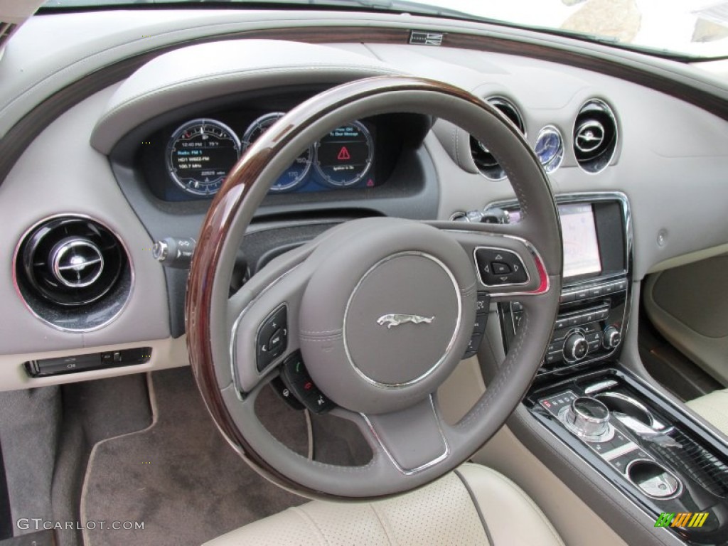 2013 Jaguar XJ XJL Portfolio AWD Ivory/Oyster Steering Wheel Photo #96256512